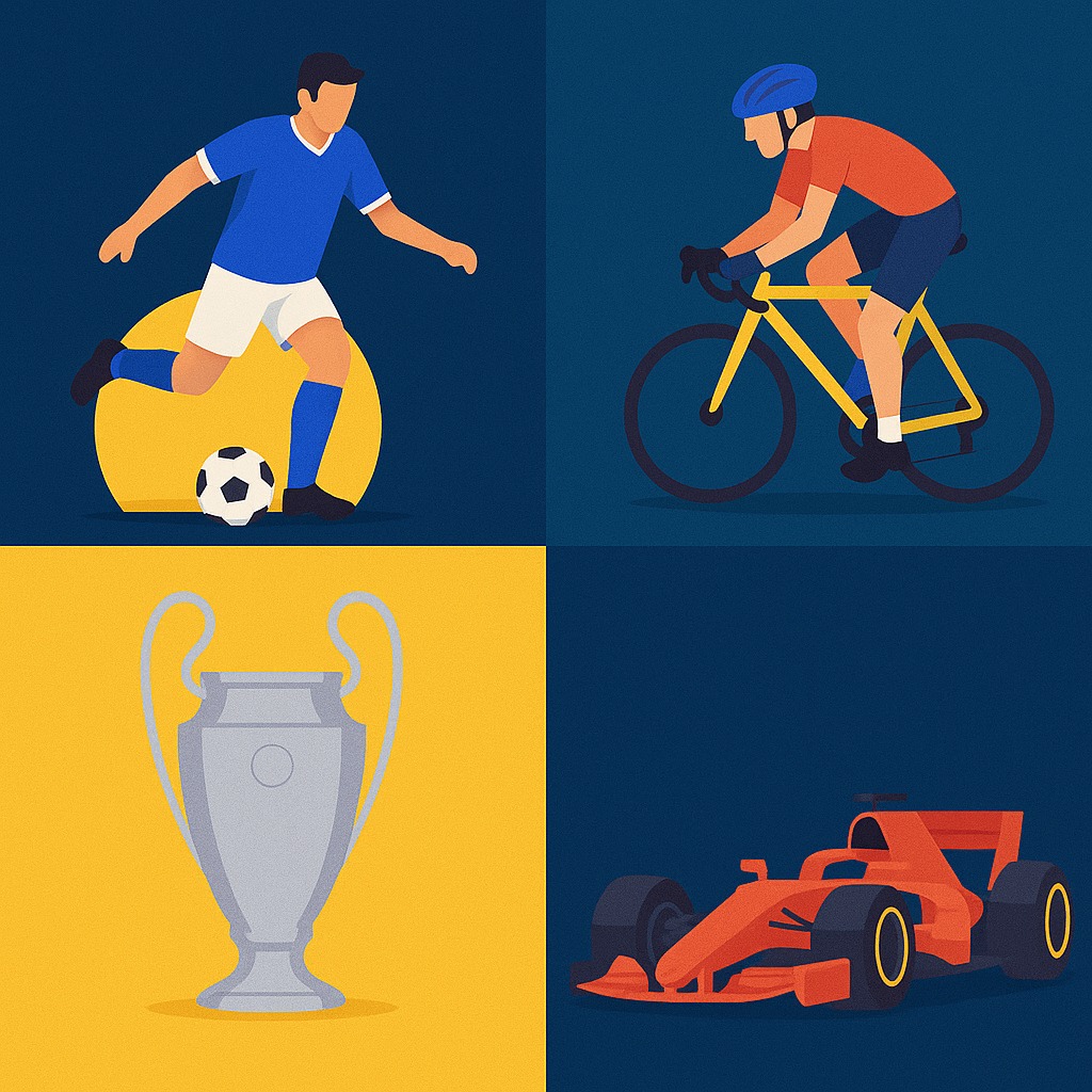 Cycling, football, and Formula 1